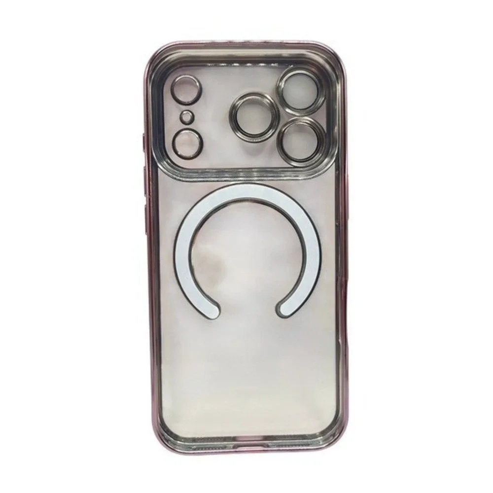 iPhone 17 Pro Clear Protective Case Pink Metallic Trim NEW - Picture 2 of 9